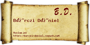Bérczi Dániel névjegykártya